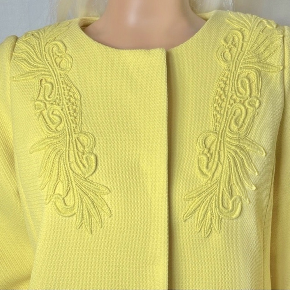 DARLING Abigail 60s Mod Yellow Textured Lace Coat & Dress Set Small/Medium vibe - Picture 5 of 16